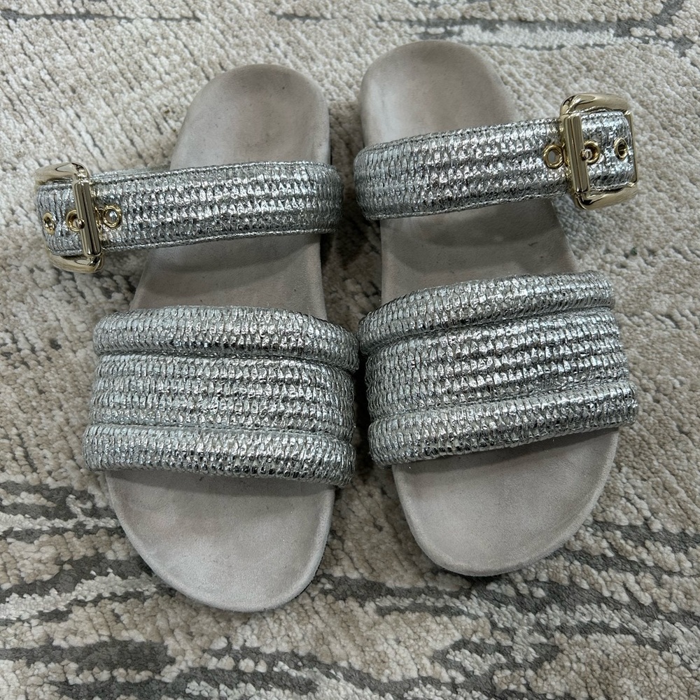 New!! silver metallic slides